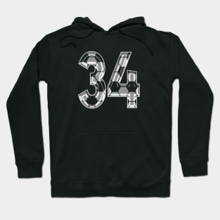 Soccer Number 34 Soccer Jersey #34 Soccer Mom Player Fan Hoodie